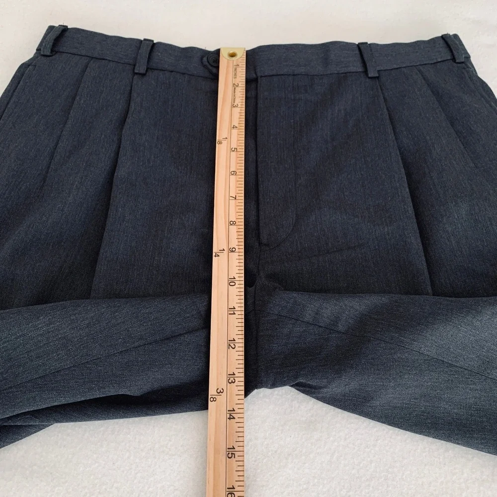 Brooks Brothers Dress Pants Men 36x32 Charcoal Grey Pleated Madison Fit Wool
